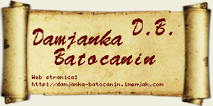 Damjanka Batoćanin vizit kartica